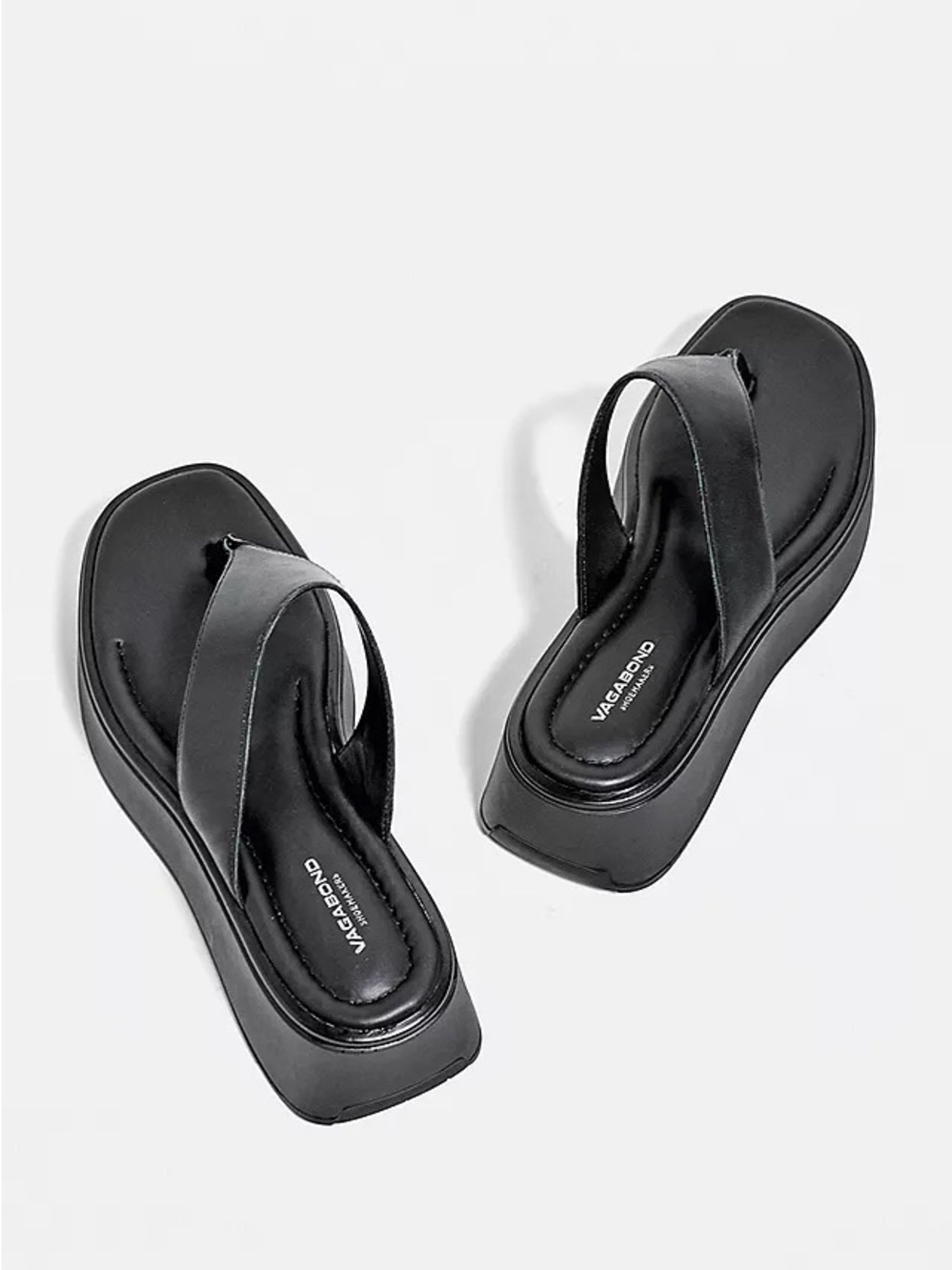 *like new* Vagabond Black Platform Thong Sandals sz 38